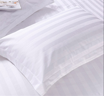 220T-300T funda de almohada de rayas de algodón de hotel funda de almohada de rayas blancas