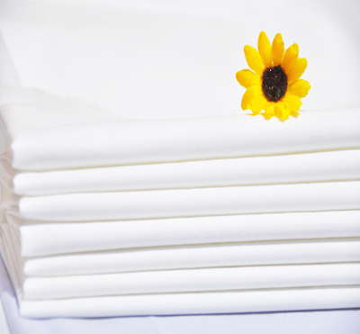 220T poly/cotton white sateen fabric for hotel bedding set