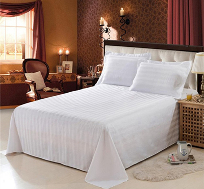 100% cotton satin stripe 5 stars hotel flat sheet