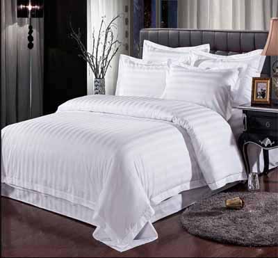 polycotton stripe quilt cover, hotel bed linens