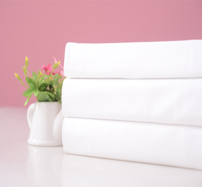 220T 100% cotton sateen white hotel bed sheet fabric