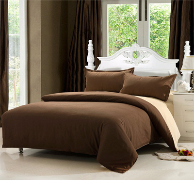 Pure color cotton sateen bed linens for home