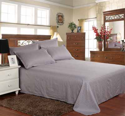 T220-T300 polycotton stripe home bedding set, 4pcs bed linens