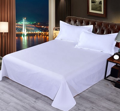 170T 30*30 110*60 tela de cama lisa de polialgodón, tela de sábana de hotel