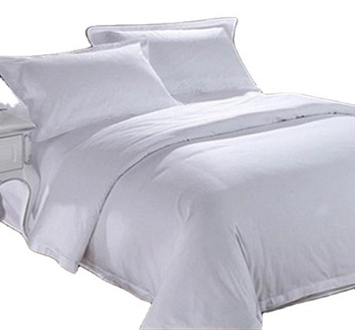 190T 45*45 110*76 tela de cama de algodón poli liso color blanco